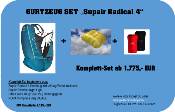 Gurtzeug Set "SupAir RADICAL 4"